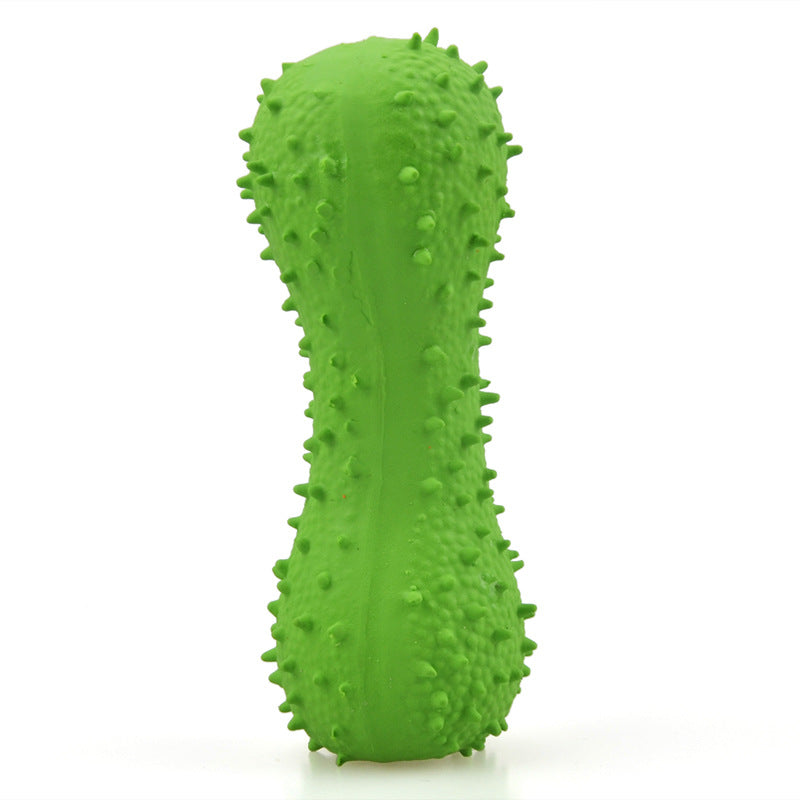 New Pet Latex Toy with Spiked Bone and Four-Corner Square Latex Sound Toy Durable Teeth-Cleaning Dog Toy