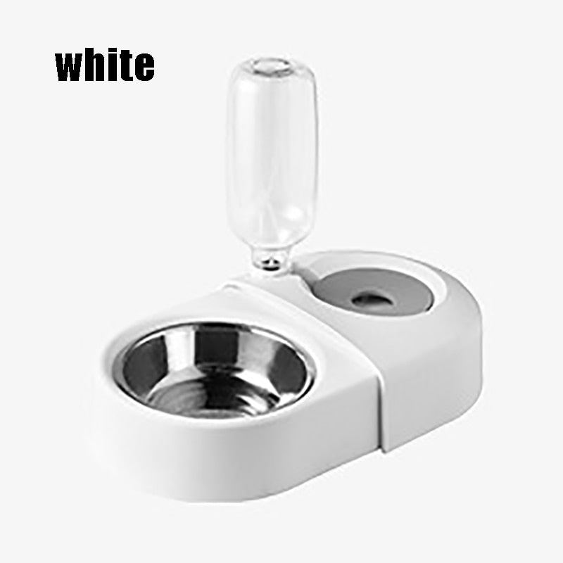 Dogs Cats Bowl and Drinking Fountains with Automatic Water Outlet Anti-overturning Feeders Plastic Feeding Bowl Pet Accessories