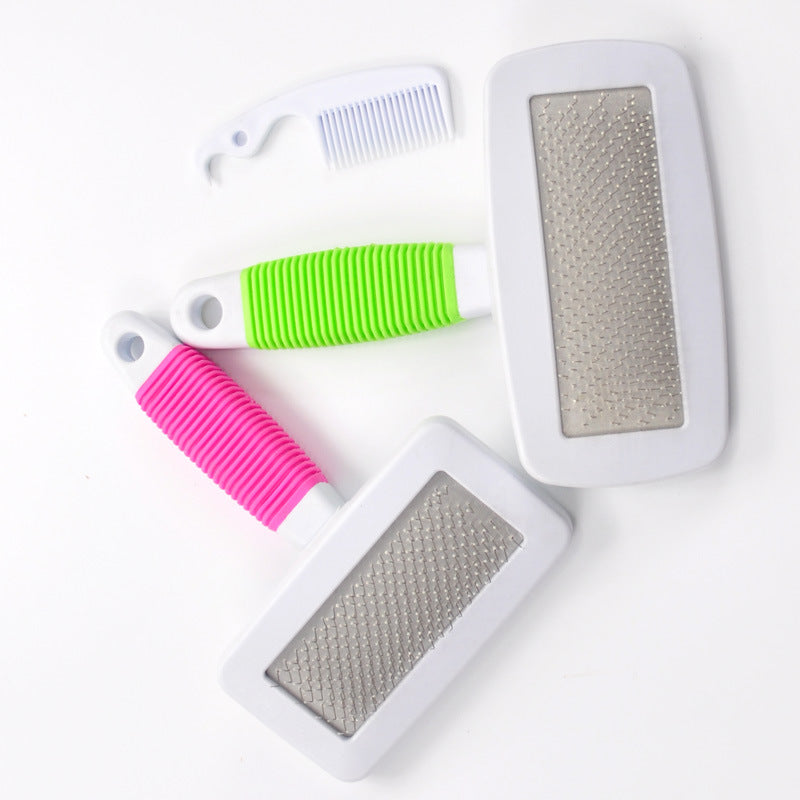 Pet Supplies Candy Color Comb Stainless Steel Bath Brush Hair Removal Flea Needle Comb