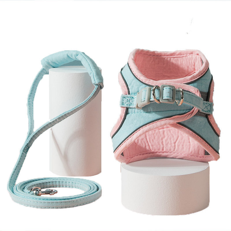 Harnais gilet pour animaux de compagnie, sangle de poitrine universelle pour chat et chien, laisse pour promenade.