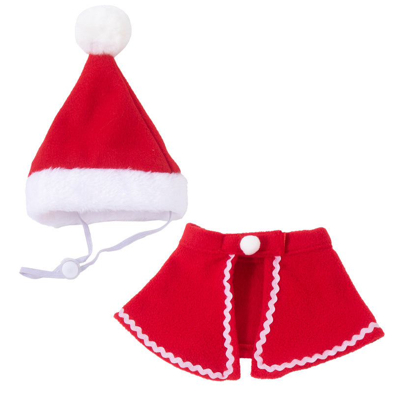 Chapeau pour chat et chien, accessoires de tête, écharpe de Noël, cape de déguisement, vêtements de Noël pour animaux de compagnie