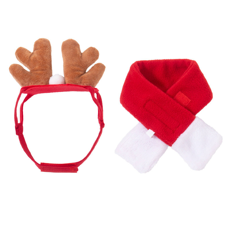 Chapeau pour chat et chien, accessoires de tête, écharpe de Noël, cape de déguisement, vêtements de Noël pour animaux de compagnie