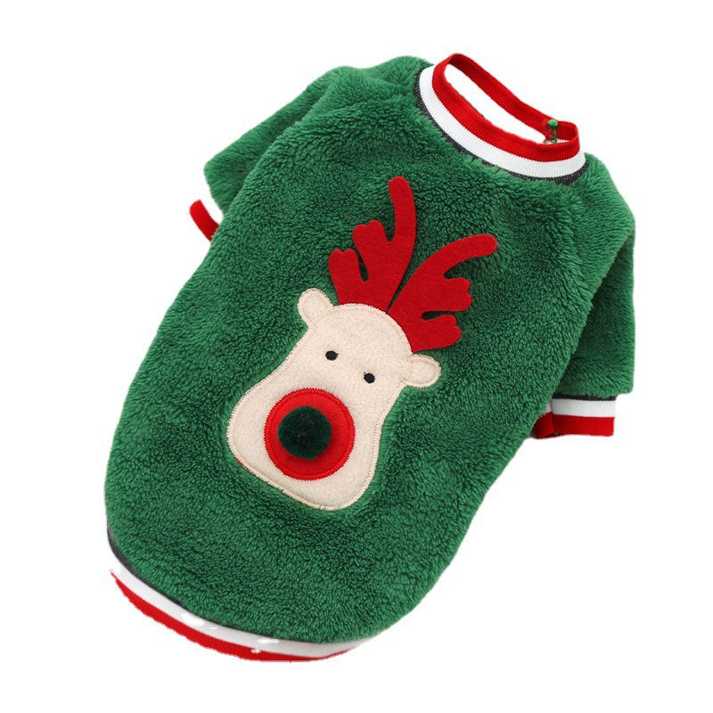 Vêtements de Noël en polaire corail pour animaux : pull pour chien, tenue de sortie pour chien et chat