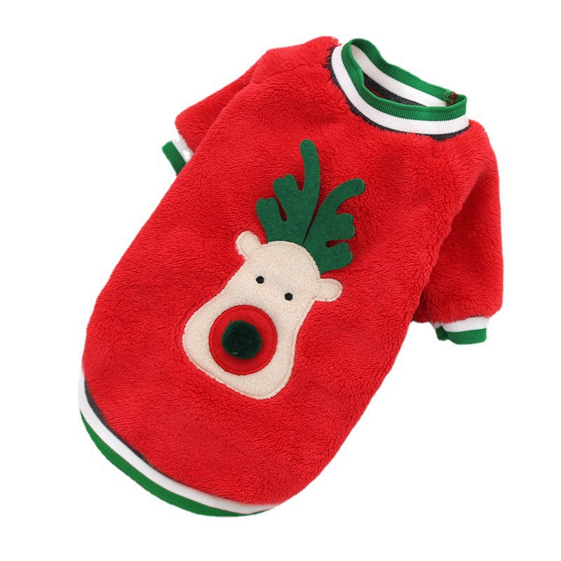 Vêtements de Noël en polaire corail pour animaux : pull pour chien, tenue de sortie pour chien et chat