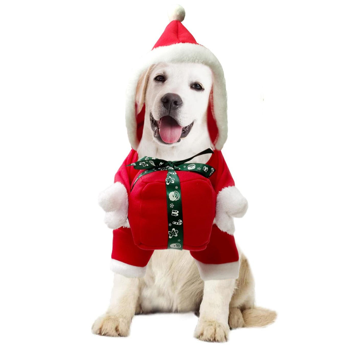 Nouveaux vêtements de Noël pour animaux : déguisement de chien en forme de cadeau, polaire chaude pour animal de compagnie