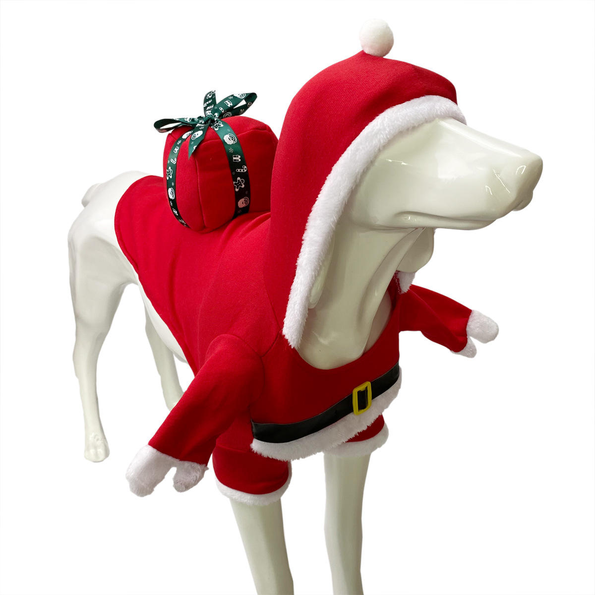Nouveaux vêtements de Noël pour animaux : déguisement de chien en forme de cadeau, polaire chaude pour animal de compagnie