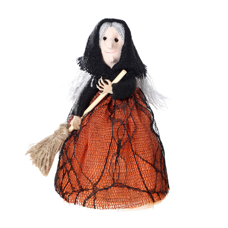Halloween Decoration Elegant Witch Broom Tree Top Star Halloween Party Home Decor Item