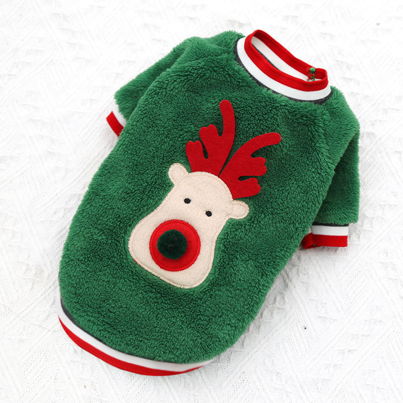 Vêtements de Noël en polaire corail pour animaux : pull pour chien, tenue de sortie pour chien et chat