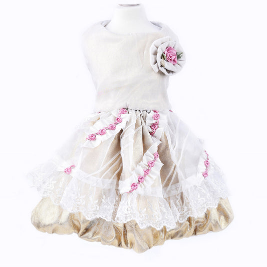 Summer New Pet Clothing Dog Swing Dress Pet Dog Rose Princess Dress