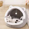 Semi-enclosed Cute Cat Dog Bed Pet Nest Kennel Soft Mat Puppy Kitten Tent Pet Supplies Warm Cat Bed Cave