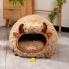 Semi-enclosed Cute Cat Dog Bed Pet Nest Kennel Soft Mat Puppy Kitten Tent Pet Supplies Plush Warm Winter Cat Bed Cave