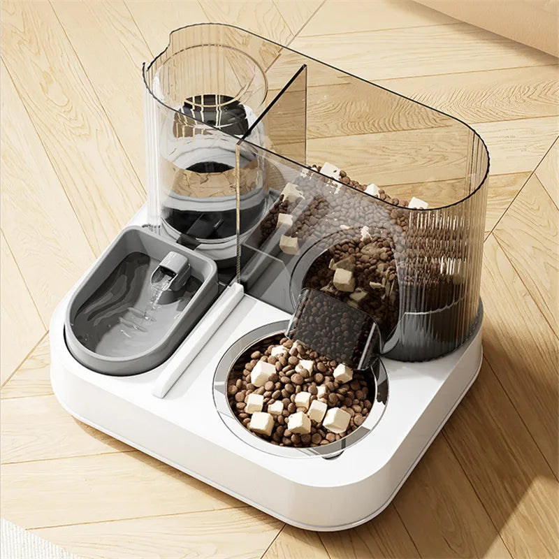 Automatic Pet Feeder for Dog & Cat Water Food Bowl 2 in 1 Water Dispenser Pet Bowl Cat Automatic Feeder