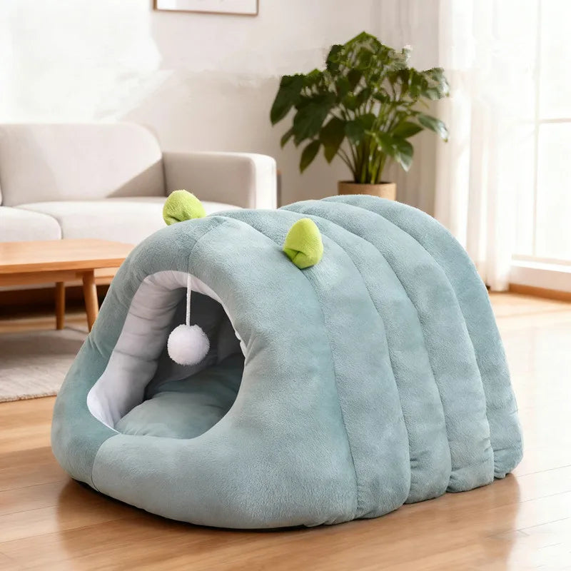 Winter Cat Bed Pet House for Puppy Kitten Sleeping Bag Cat Nest Mat Semi Closed Soft Warm Small Dog Cat Bed Cave