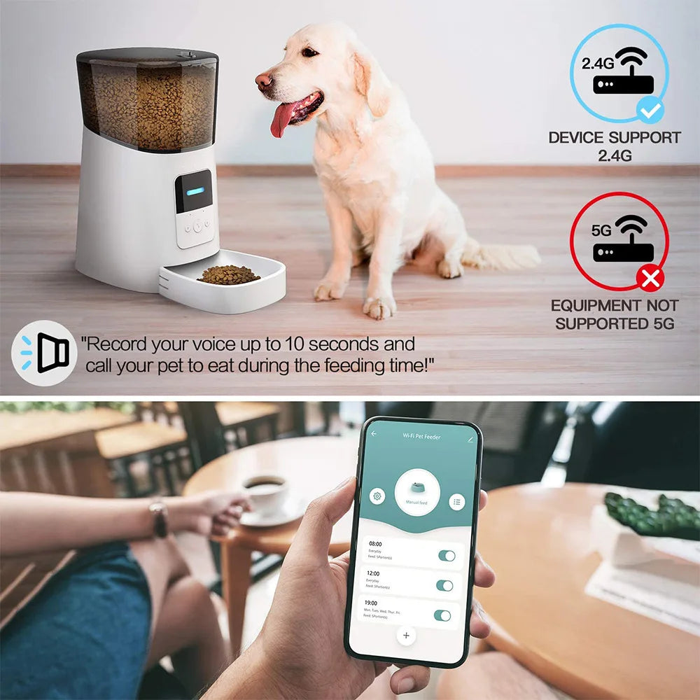 6L Cat Feeder Smart Automatic Food Dispenser Drinking Fountain Feeder Wifi Automatic Water Dispenser for Pets