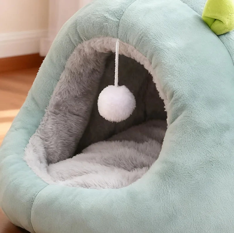 Winter Cat Bed Pet House for Puppy Kitten Sleeping Bag Cat Nest Mat Semi Closed Soft Warm Small Dog Cat Bed Cave