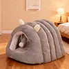 Winter Cat Bed Pet House for Puppy Kitten Sleeping Bag Cat Nest Mat Semi Closed Soft Warm Small Dog Cat Bed Cave