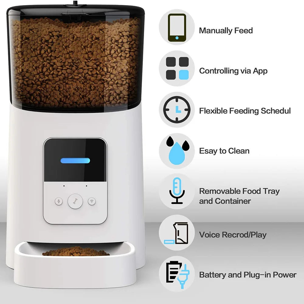 6L Cat Feeder Smart Automatic Food Dispenser Drinking Fountain Feeder Wifi Automatic Water Dispenser for Pets