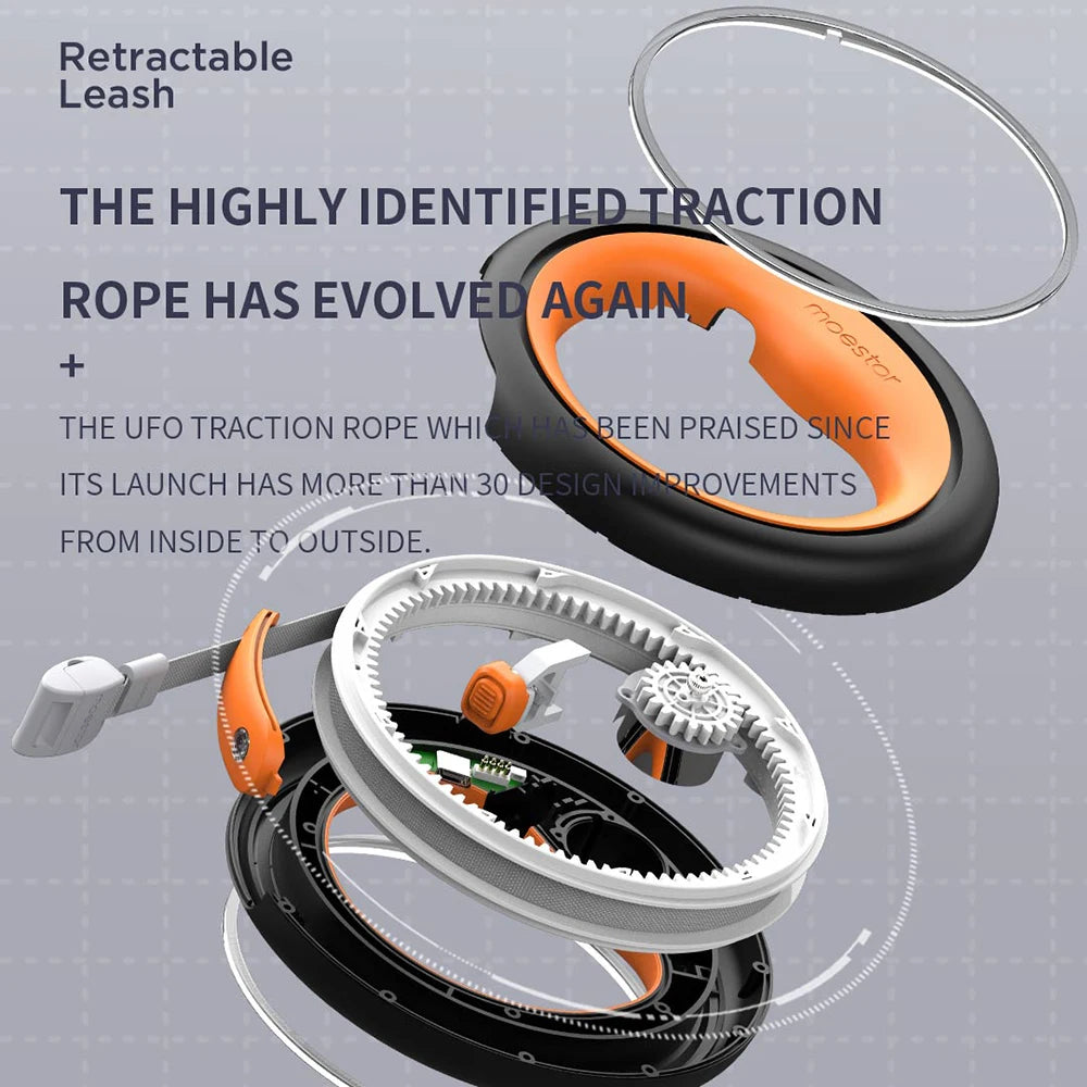 UFO 2 Retractable Dog Leash Ring Led lighting Flexible Pet collar Dog Puppy Traction Rope Belt Length 3m leash