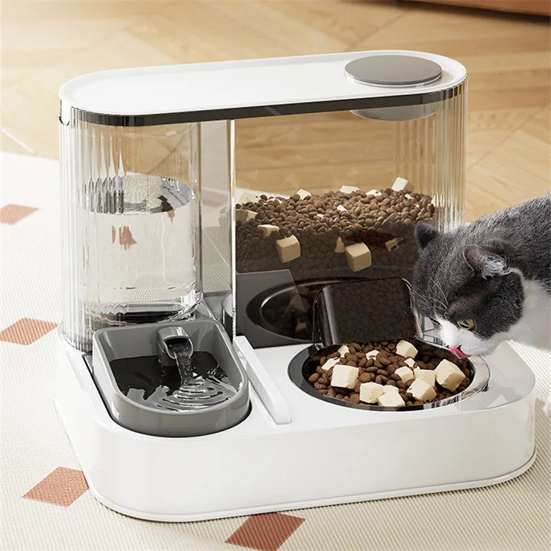 Automatic Pet Feeder for Dog & Cat Water Food Bowl 2 in 1 Water Dispenser Pet Bowl Cat Automatic Feeder