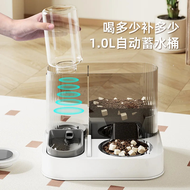 Automatic Pet Feeder for Dog & Cat Water Food Bowl 2 in 1 Water Dispenser Pet Bowl Cat Automatic Feeder