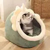Semi-enclosed Cute Cat Dog Bed Pet Nest Kennel Soft Mat Puppy Kitten Tent Pet Supplies Warm Cat Bed Cave