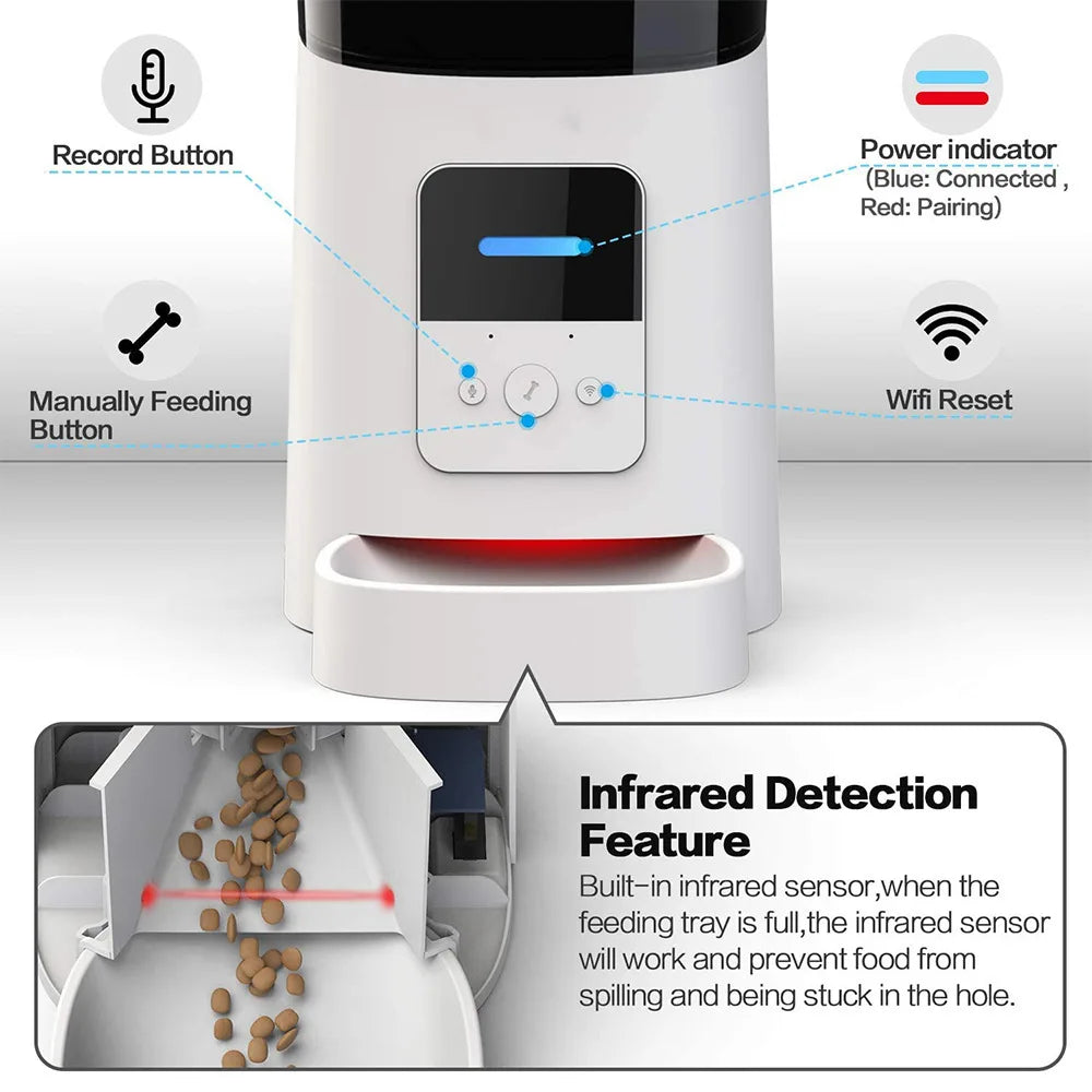 6L Cat Feeder Smart Automatic Food Dispenser Drinking Fountain Feeder Wifi Automatic Water Dispenser for Pets