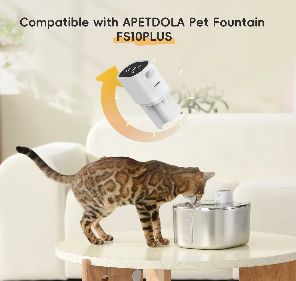 Smart Motion Sensor Switch Hosts Pet Water Fountain Accessory For APETDOLA 4L Stainless Steel Cat Water Fountain FS10pro