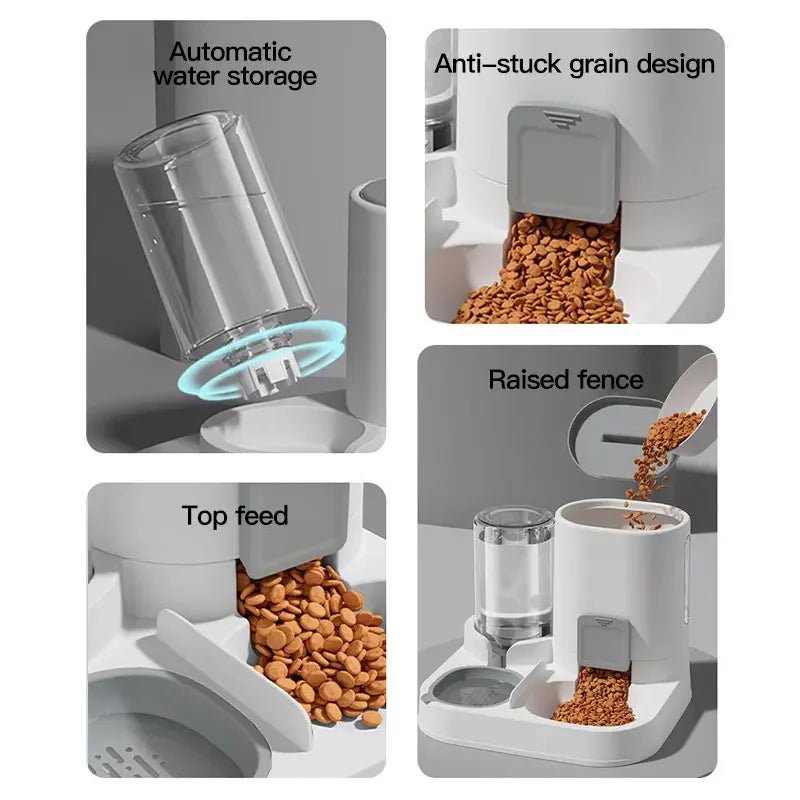 Distributeur d'eau et nourriture par gravité pour chat, anti-déversement, grande capacité, design monobloc, fournitures pour animaux