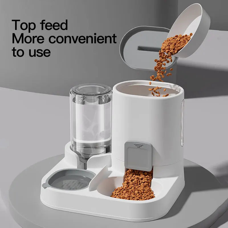 Distributeur d'eau et nourriture par gravité pour chat, anti-déversement, grande capacité, design monobloc, fournitures pour animaux