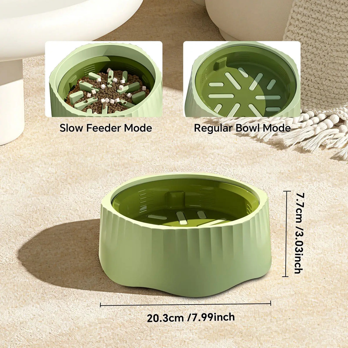 Dual Purpose Green Lick Mats Fast/Slow Food Bowl for Pets with Free Switching for Different Eating Habits Cross Border