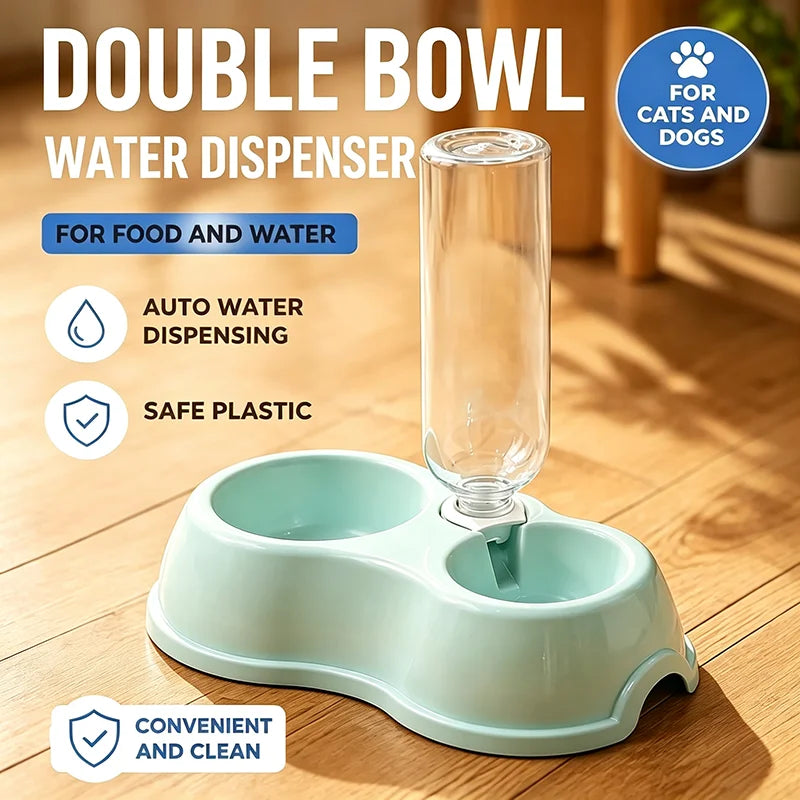 Automatic Pet Feeding Drinking Bowl Moisture-proof Cat Bowl Dog Basin Dual-use Food Water Feeder for Cats Dogs Pet Supplies