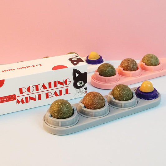 Cat Toy Catnip Ball Lick Solid Nutrition Help Digestion Wall Mount Hair Remover